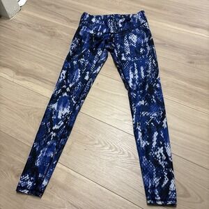 ALO Yoga Python Airbrush 7/8 Leggings XS Blue Multicolor Snakeskin Active Gym